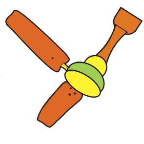 Half of the blades of fan
