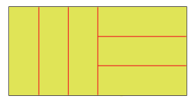 Six parts of a rectangle